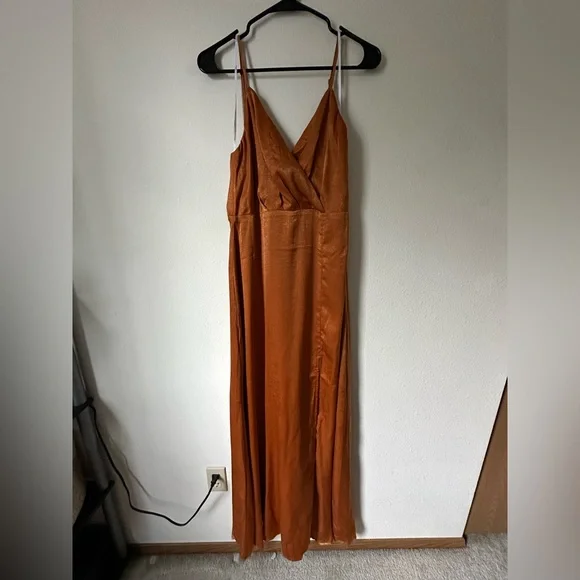 Lulus | Dresses | Lulus Copper Orange Cocktailbridesmaid Dress
